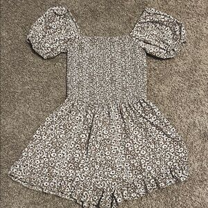 Floral Brown Kids Romper